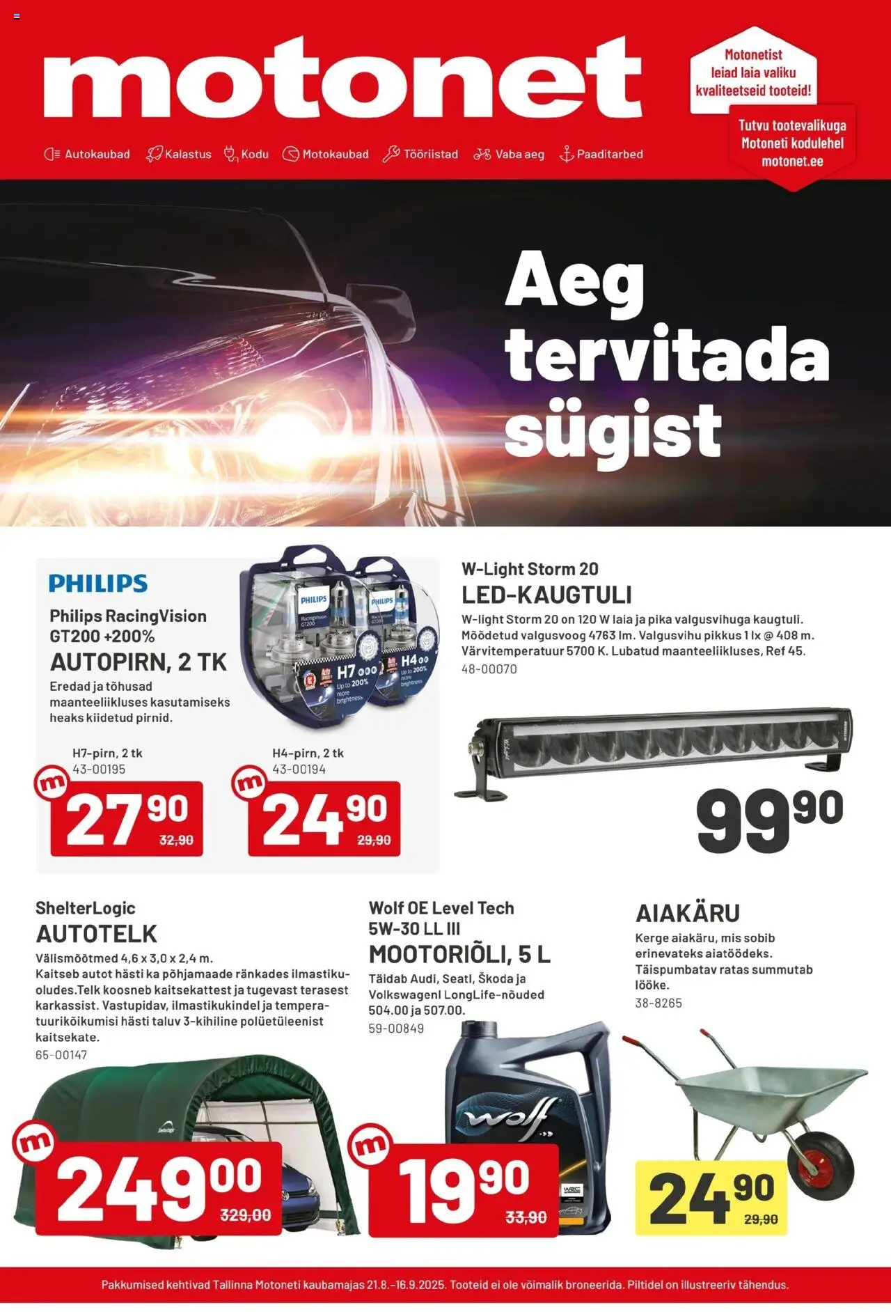 Motonet tarjoukset - Aeg tervitada sügist - sivu 1- voimassa alkaen 21/08/2025