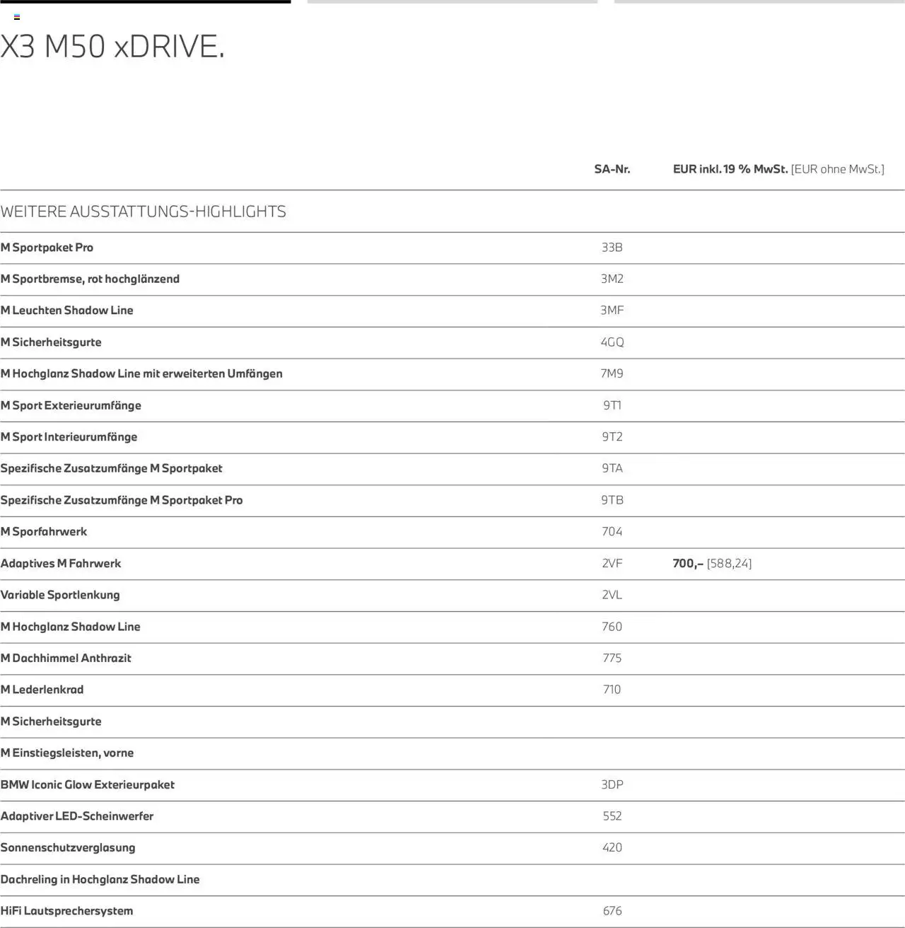 BMW X3  - Seite 13 - gültig ab 01.08.2025