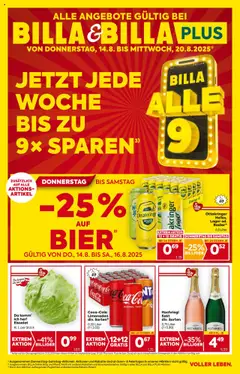 Vorschau Billa Flugblatt gültig ab 14.08.2025