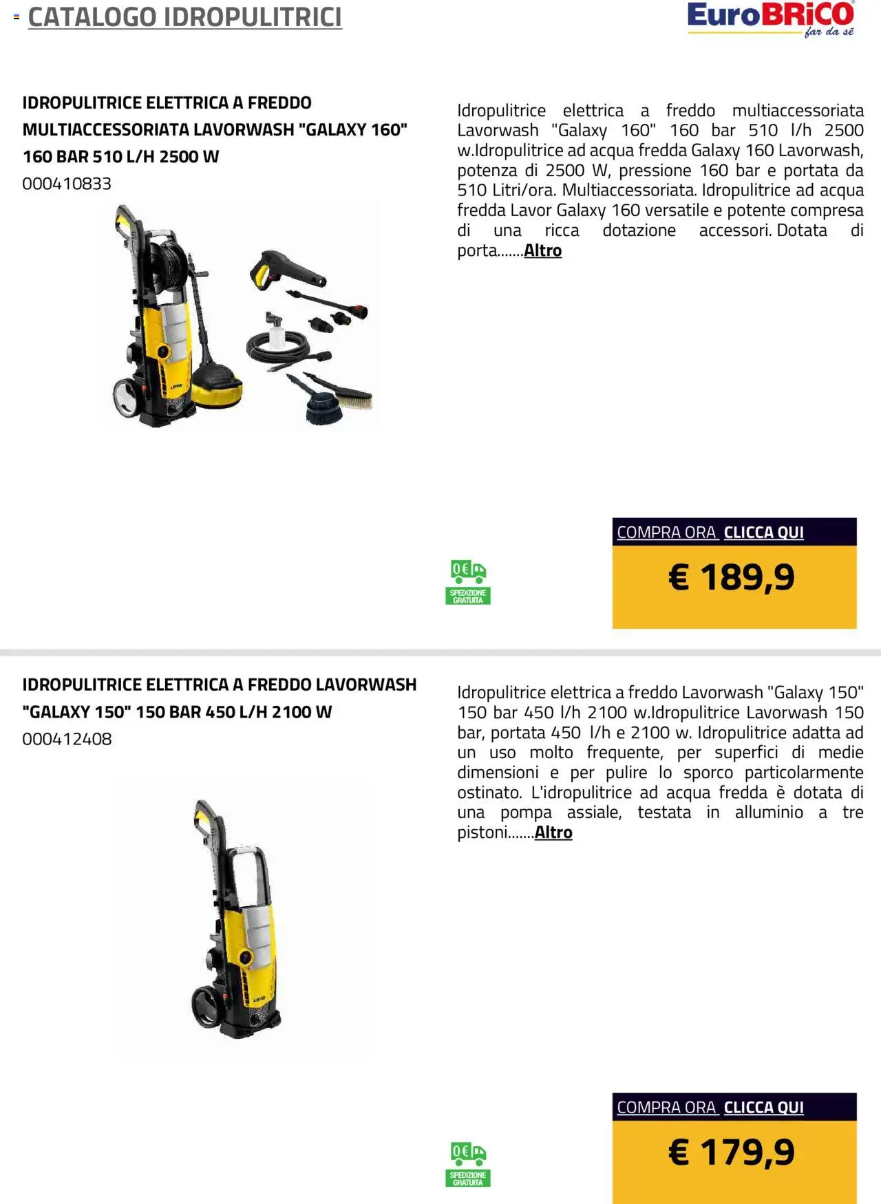Eurobrico Idropulitrici catalogo - pagina 41 - valido dal 23/07/2025