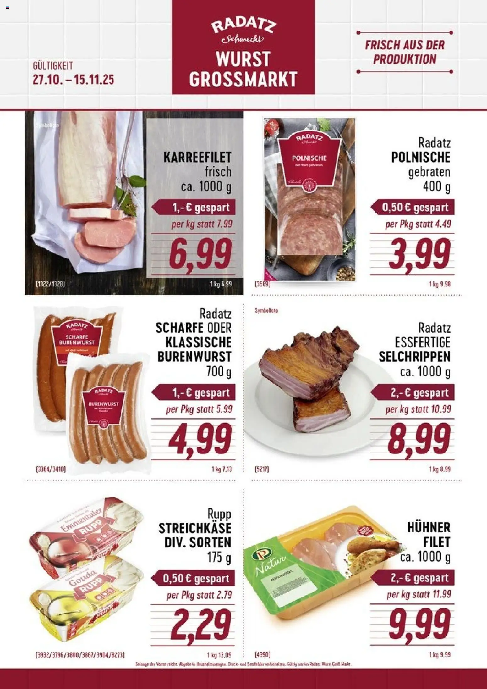 Radatz Flugblatt - Seite 1- gültig ab 27.10.2025