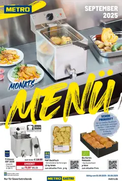 Vorschau Metro Monats-Menü gültig ab 01.09.2025