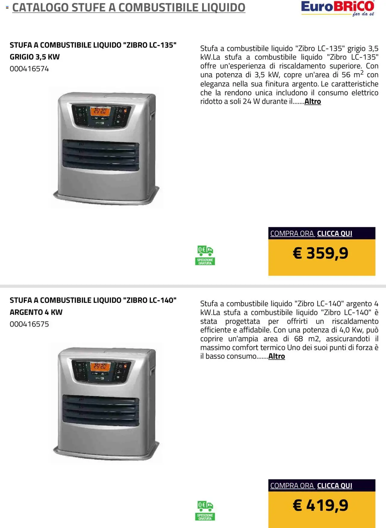 Eurobrico Stufe a Combustibile Liquido catalogo - pagina 10 - valido dal 23/07/2025