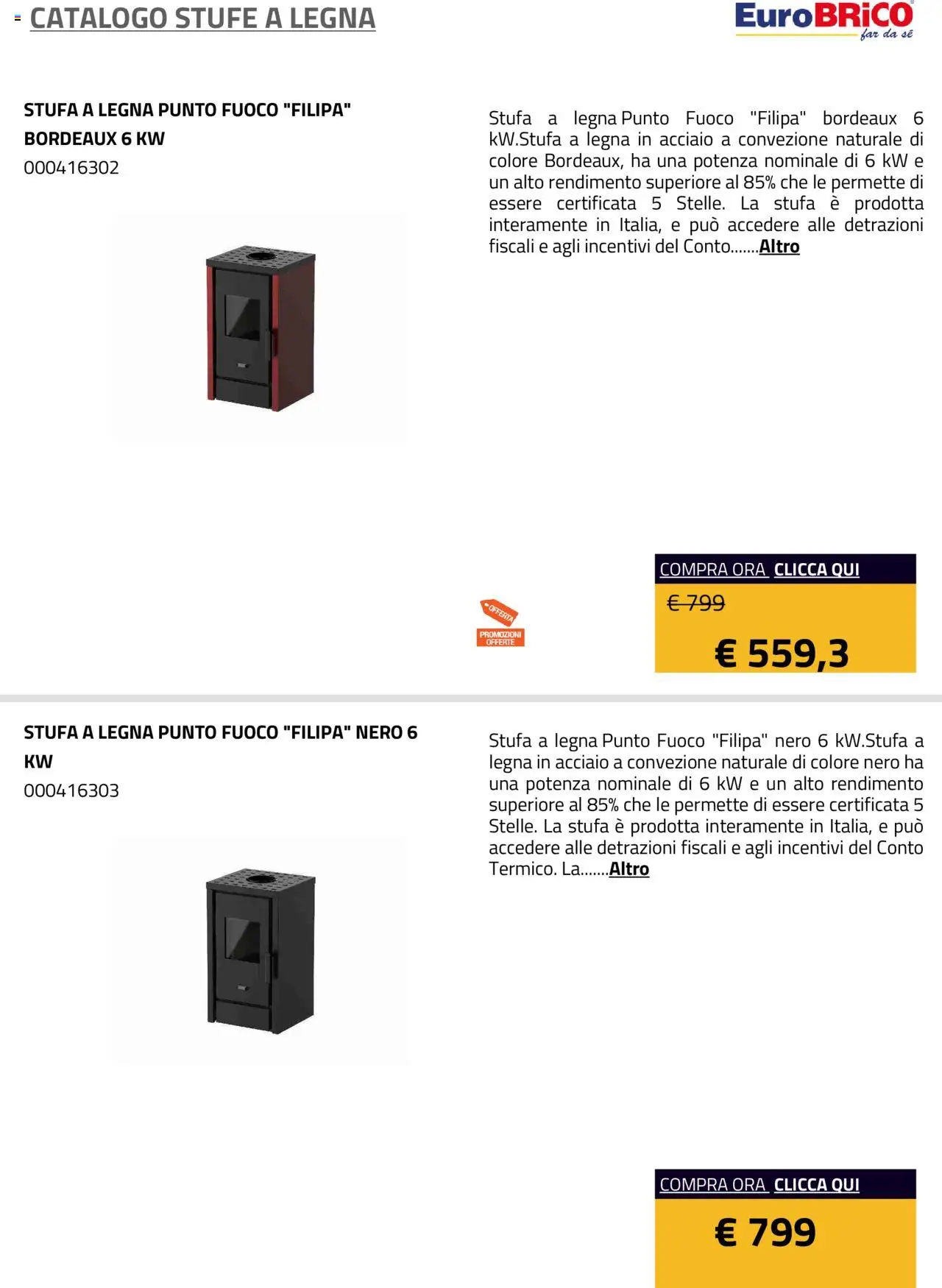 Eurobrico Stufe a Legna catalogo - pagina 23 - valido dal 23/07/2025