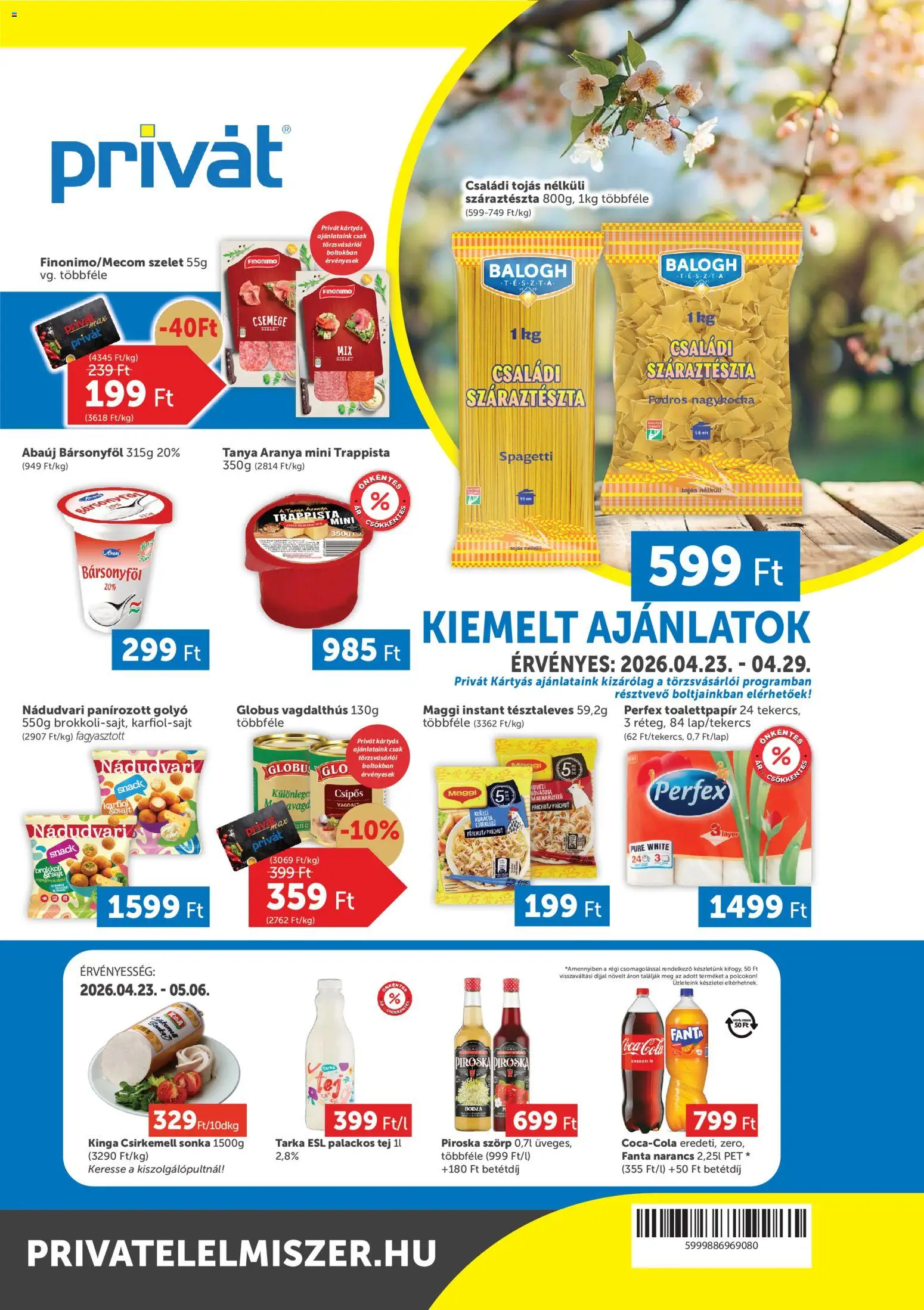 PRIVÁT akciós újság - 1oldal - érvényes 2026.04.23.-tól