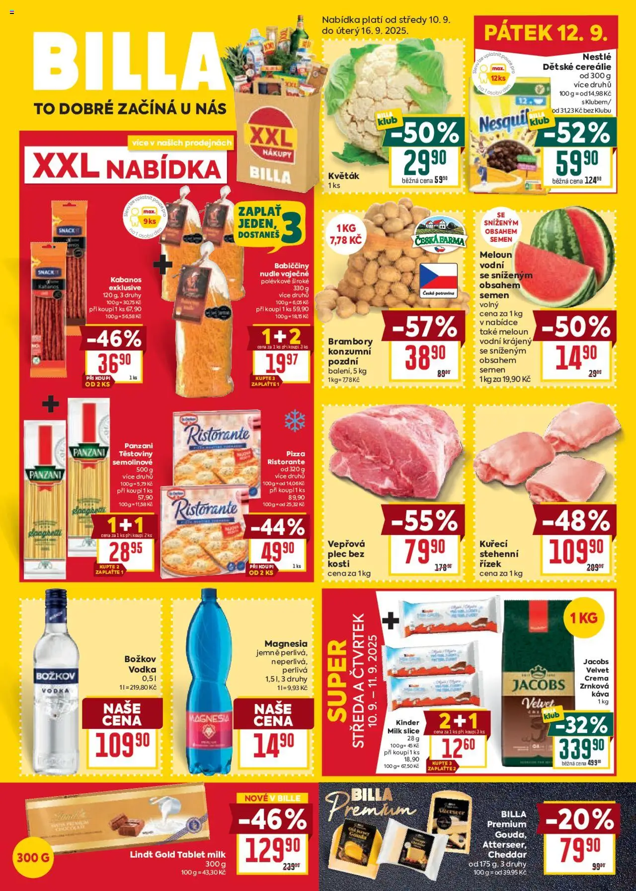 Billa Malý leták - strana 1- platný od 10.09.2025