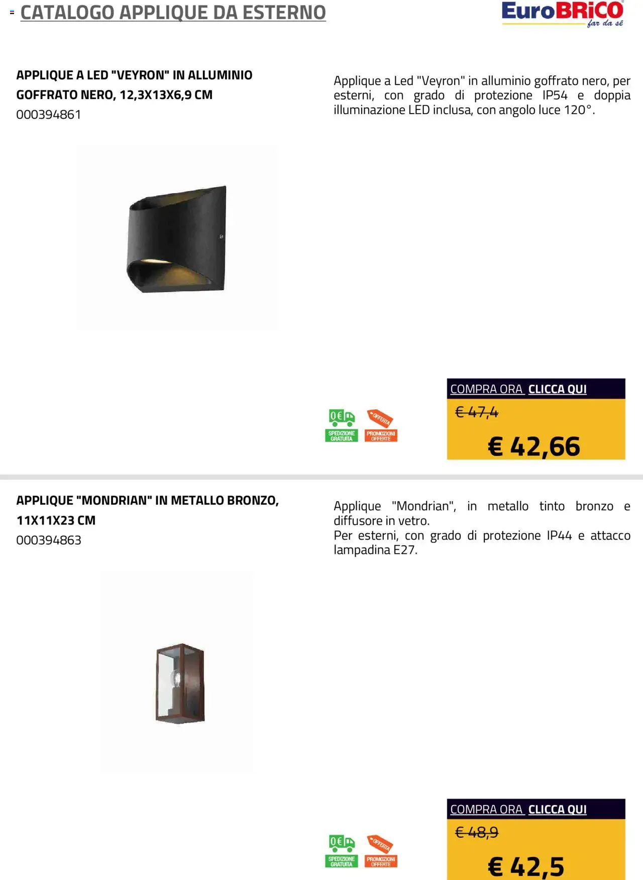 Eurobrico Applique da Esterno catalogo - pagina 29 - valido dal 23/07/2025