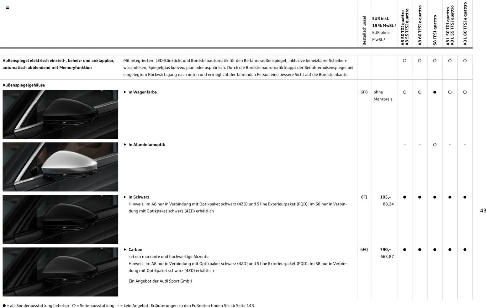 Audi A8 - Seite 43 - gültig ab 28.10.2025