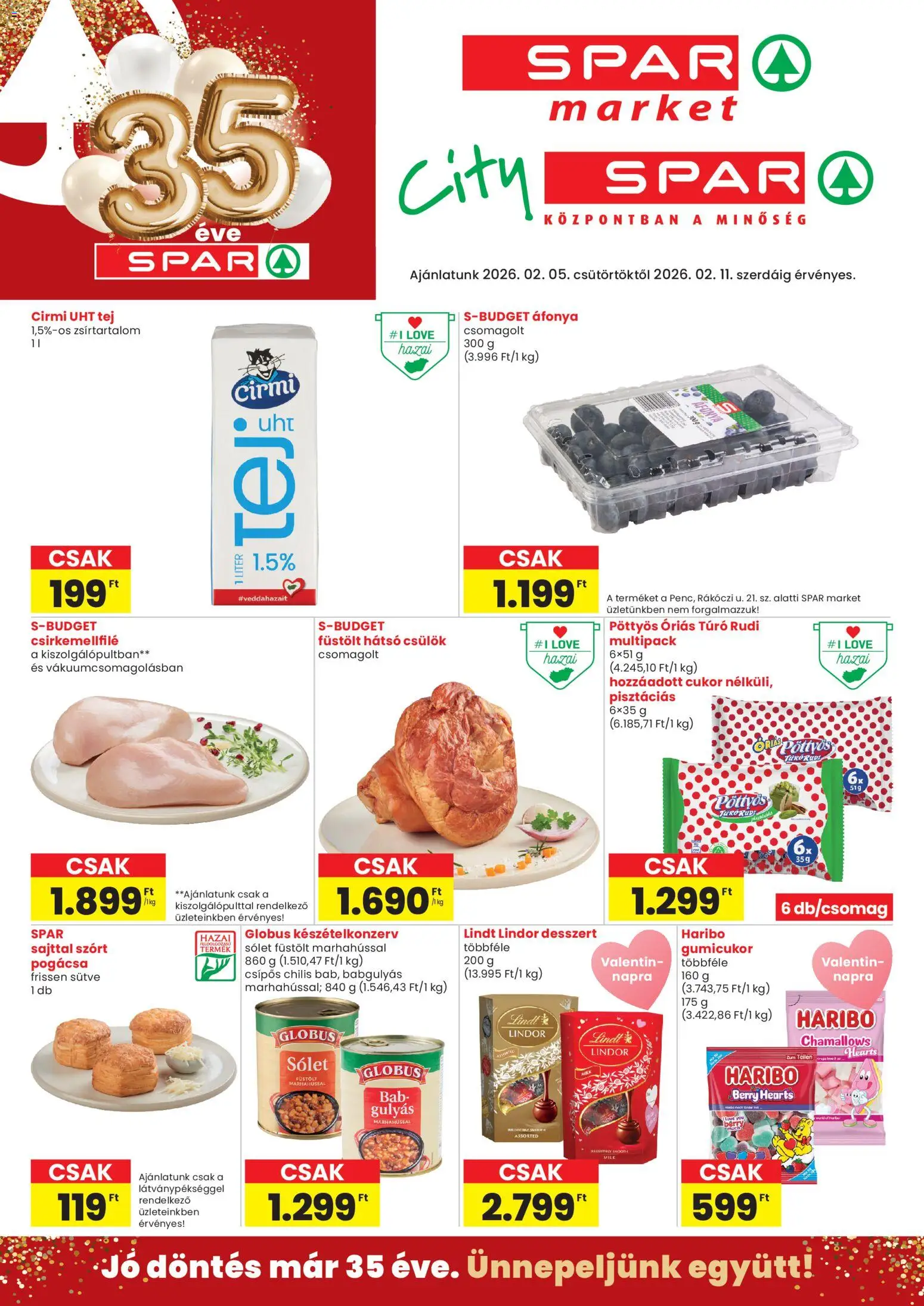 Spar Market Akciós újság - 1oldal - érvényes 2026.02.05.-tól