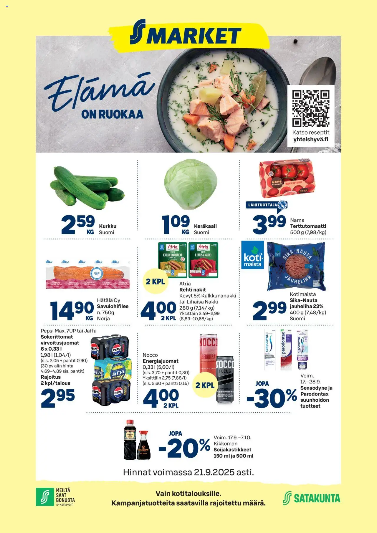 S-market tarjoukset - sivu 1- voimassa alkaen 17/09/2025