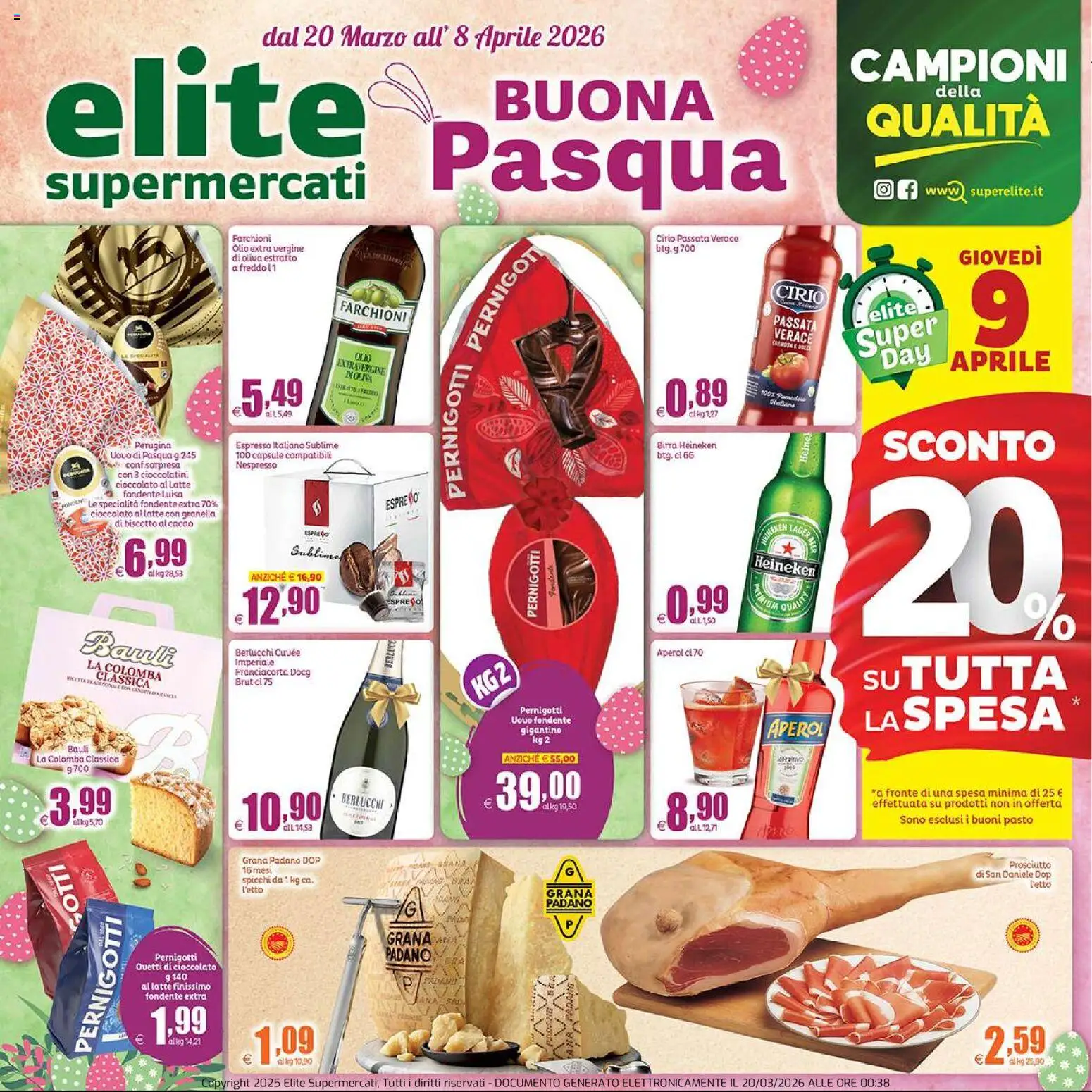 Elite Supermercati volantino - pagina 1 - valido dal 20/03/2026