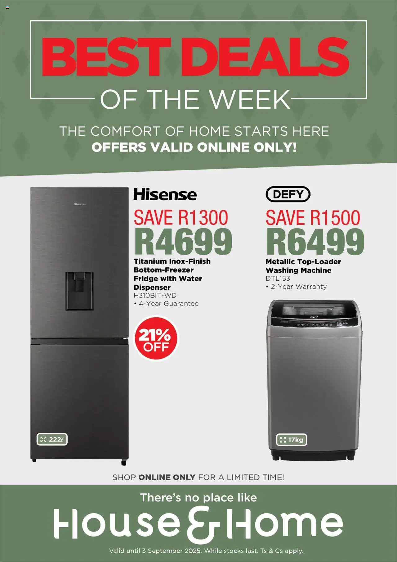House and Home - Best Deals of the Week - page 1- valid from 27/08/2025