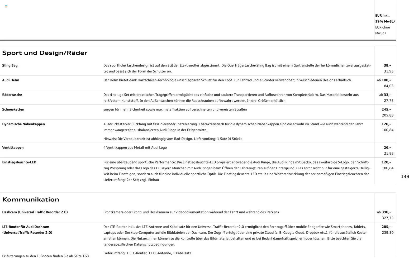 Audi  A6 e-tron - Seite 149 - gültig ab 01.10.2025