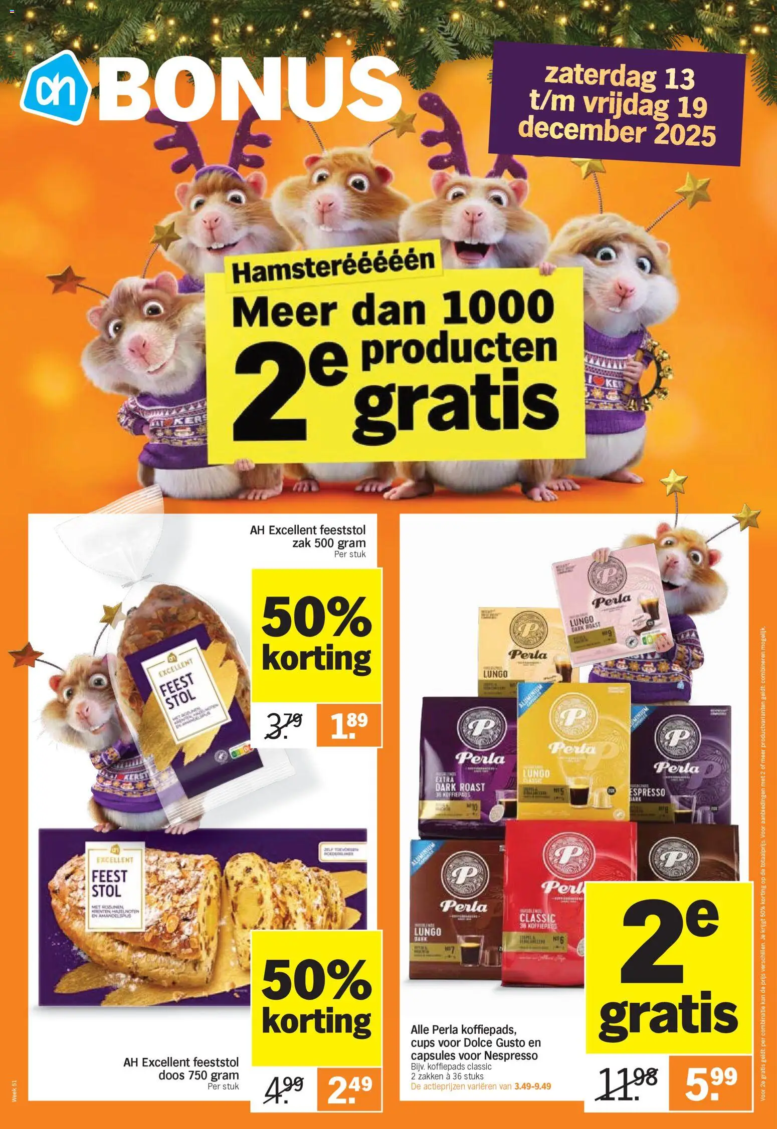 Albert Heijn folder week 51 - pagina 1- geldig vanaf 13-12-2025