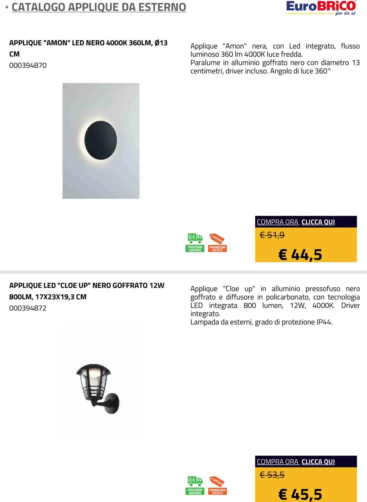 Eurobrico Applique da Esterno catalogo - pagina 32 - valido dal 23/07/2025