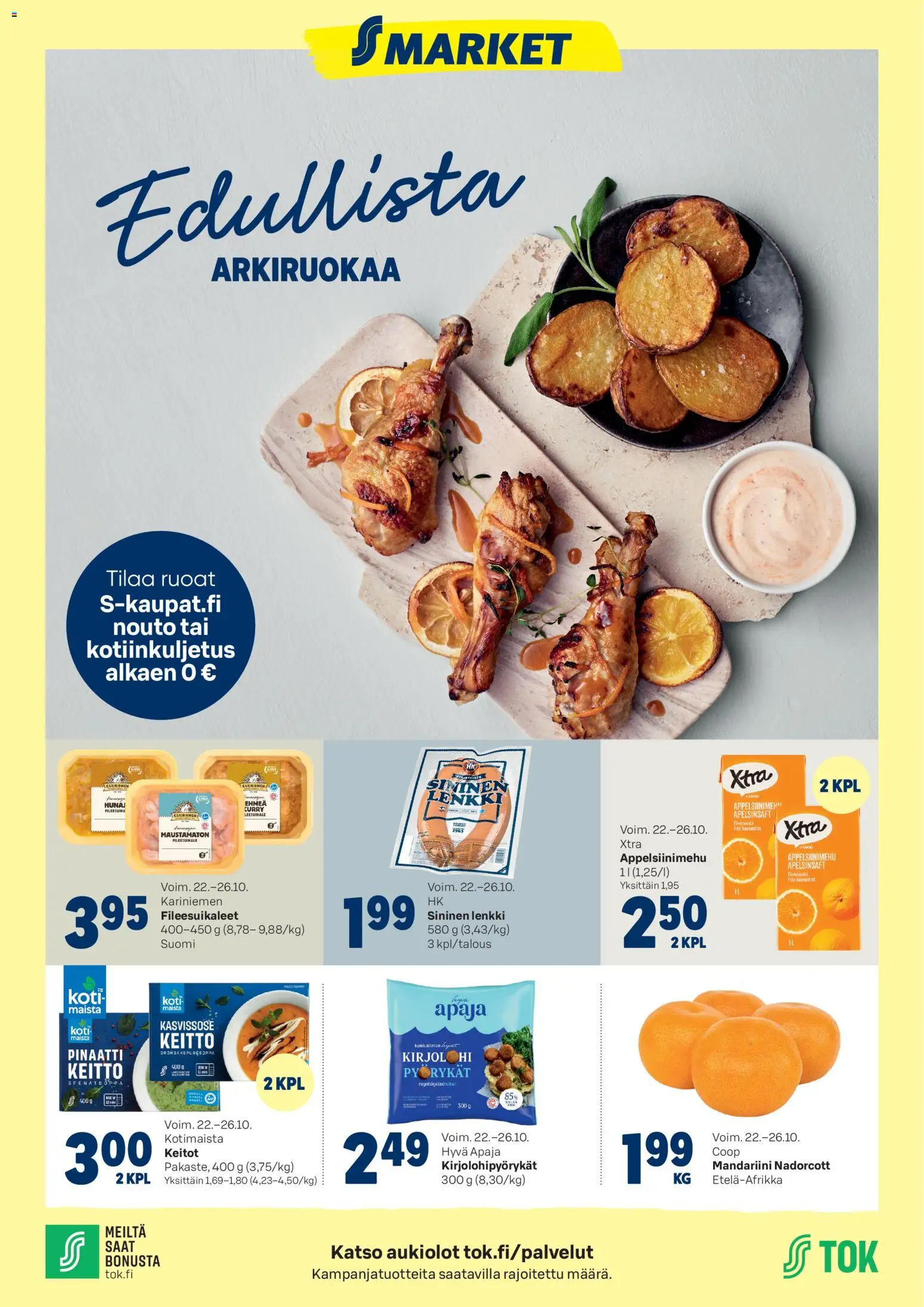 S-market tarjoukset - sivu 1- voimassa alkaen 22/10/2025