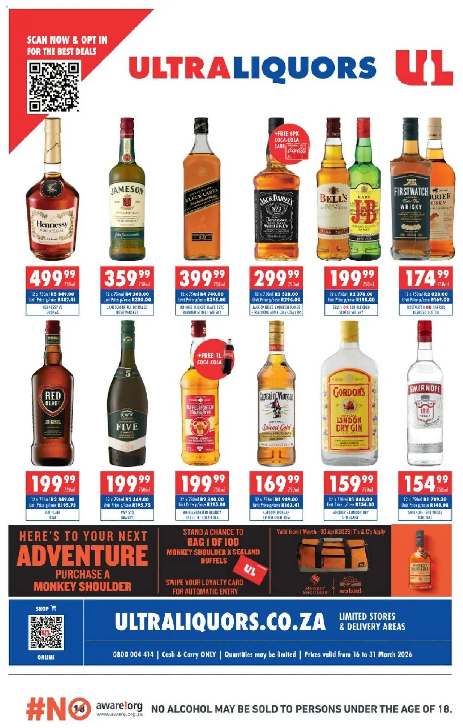 Ultra Liquors Specials - page 1- valid from 16/03/2026