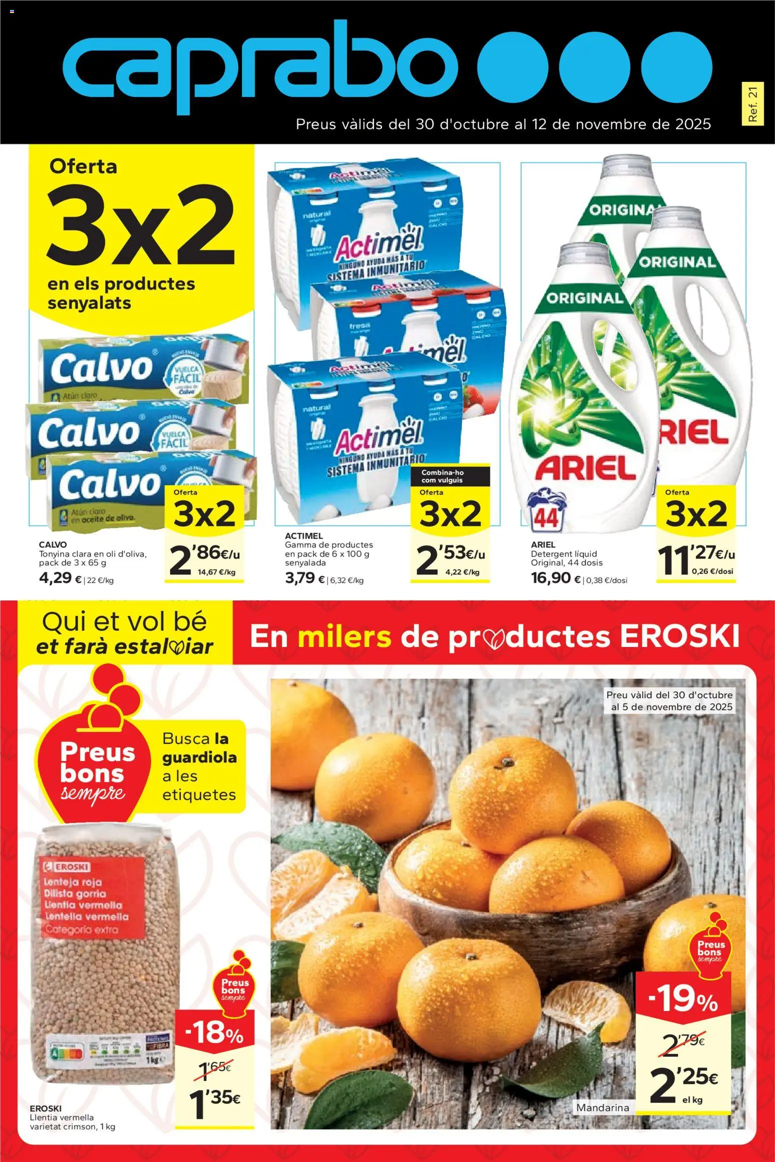 Caprabo - Oferta 3x2 - Página de 1 - Válido desde 30/10/2025