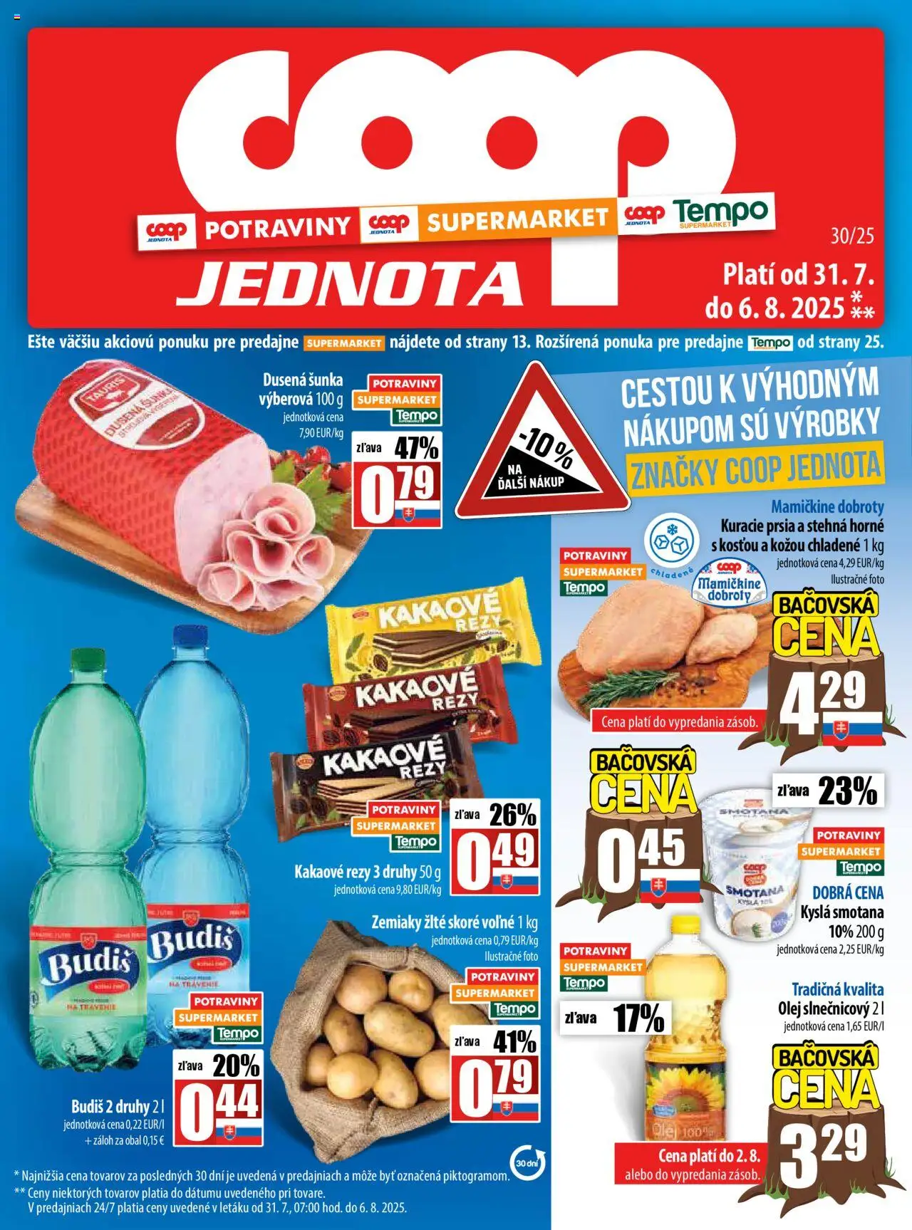 COOP Jednota leták - strana 1- platný od 31.07.2025