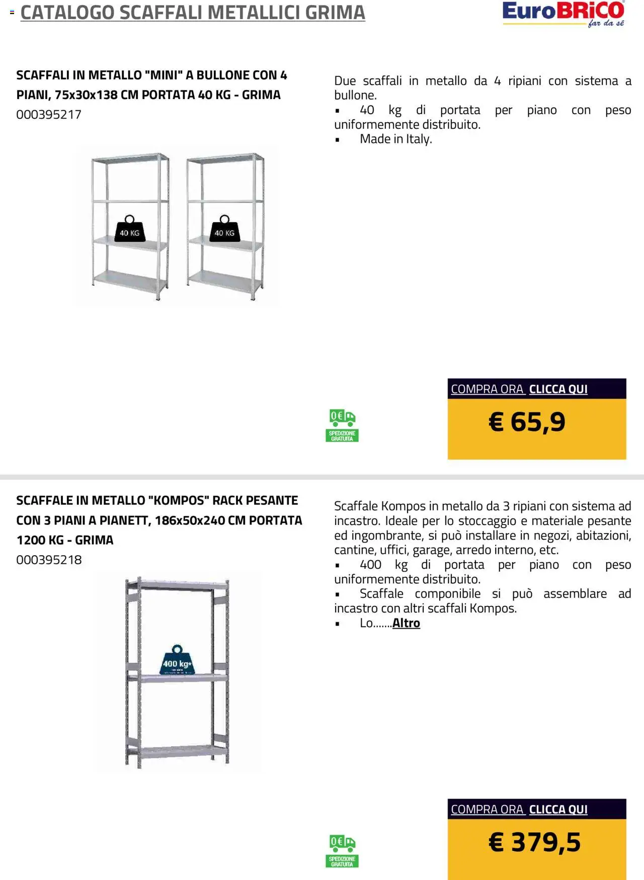 Eurobrico Scaffali metallici Grima catalogo - pagina 17 - valido dal 23/07/2025