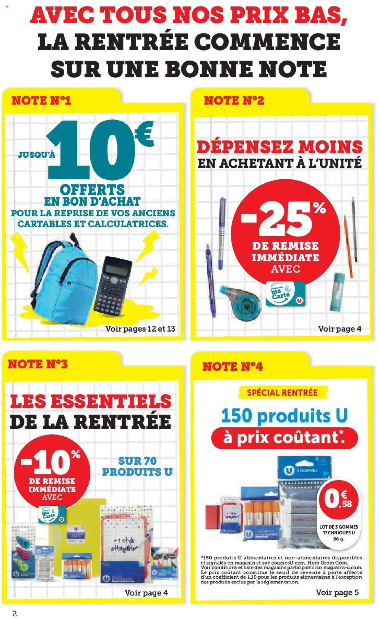 Hyper U Les prix bas La Rentrée - page 2 - valable à partir du 16/07/2025