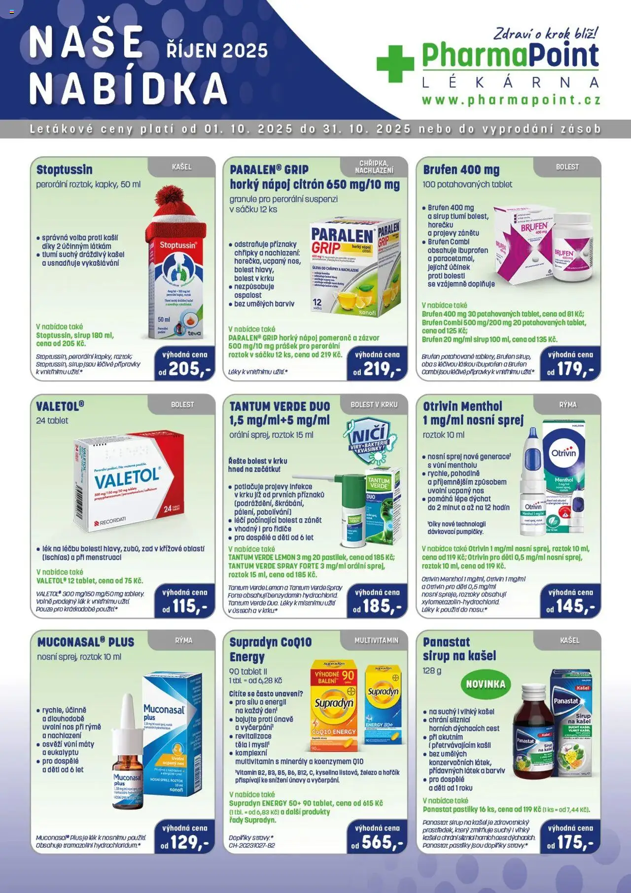 Pharmapoint leták - strana 1- platný od 01.10.2025