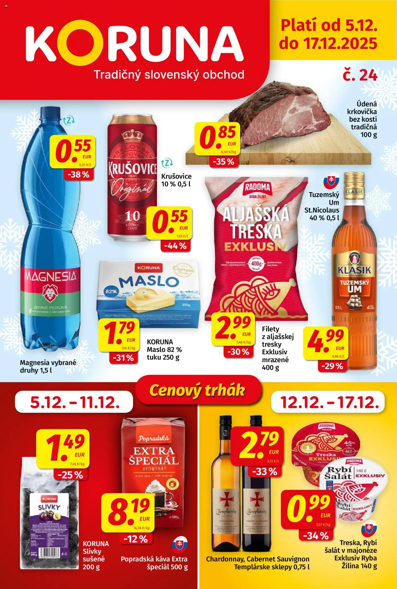Koruna leták - strana 1- platný od 05.12.2025