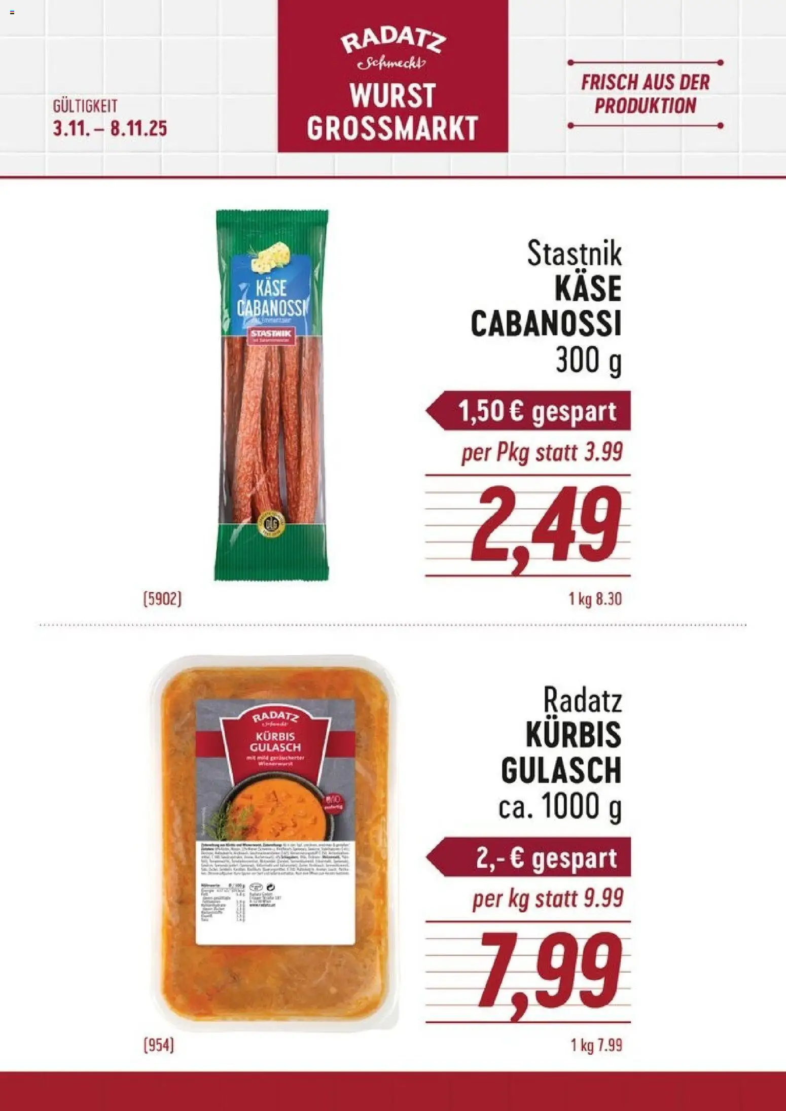 Radatz Flugblatt - Seite 1- gültig ab 03.11.2025