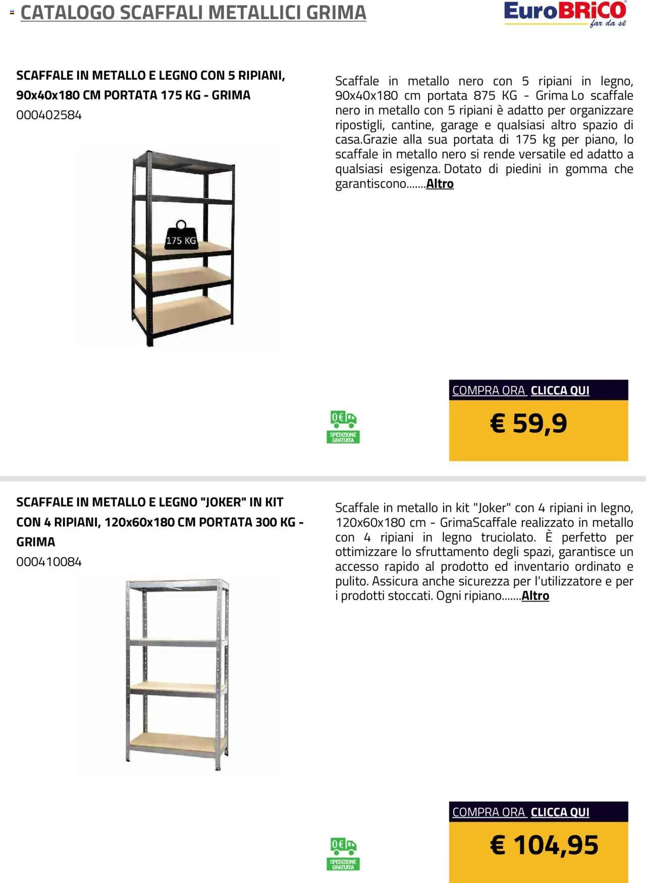 Eurobrico Scaffali metallici Grima catalogo - pagina 20 - valido dal 23/07/2025
