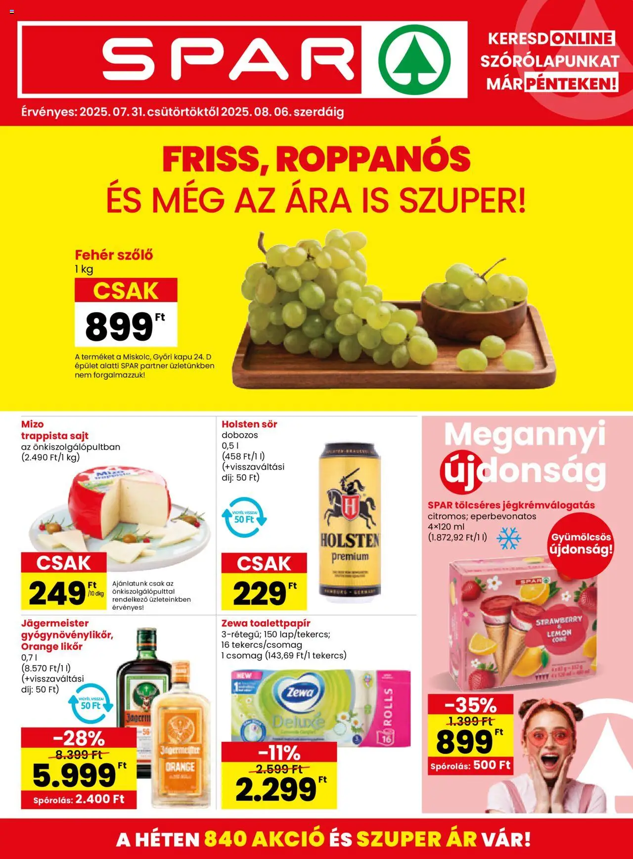 Spar Akciós újság - 1oldal - érvényes 2025.07.31.-tól