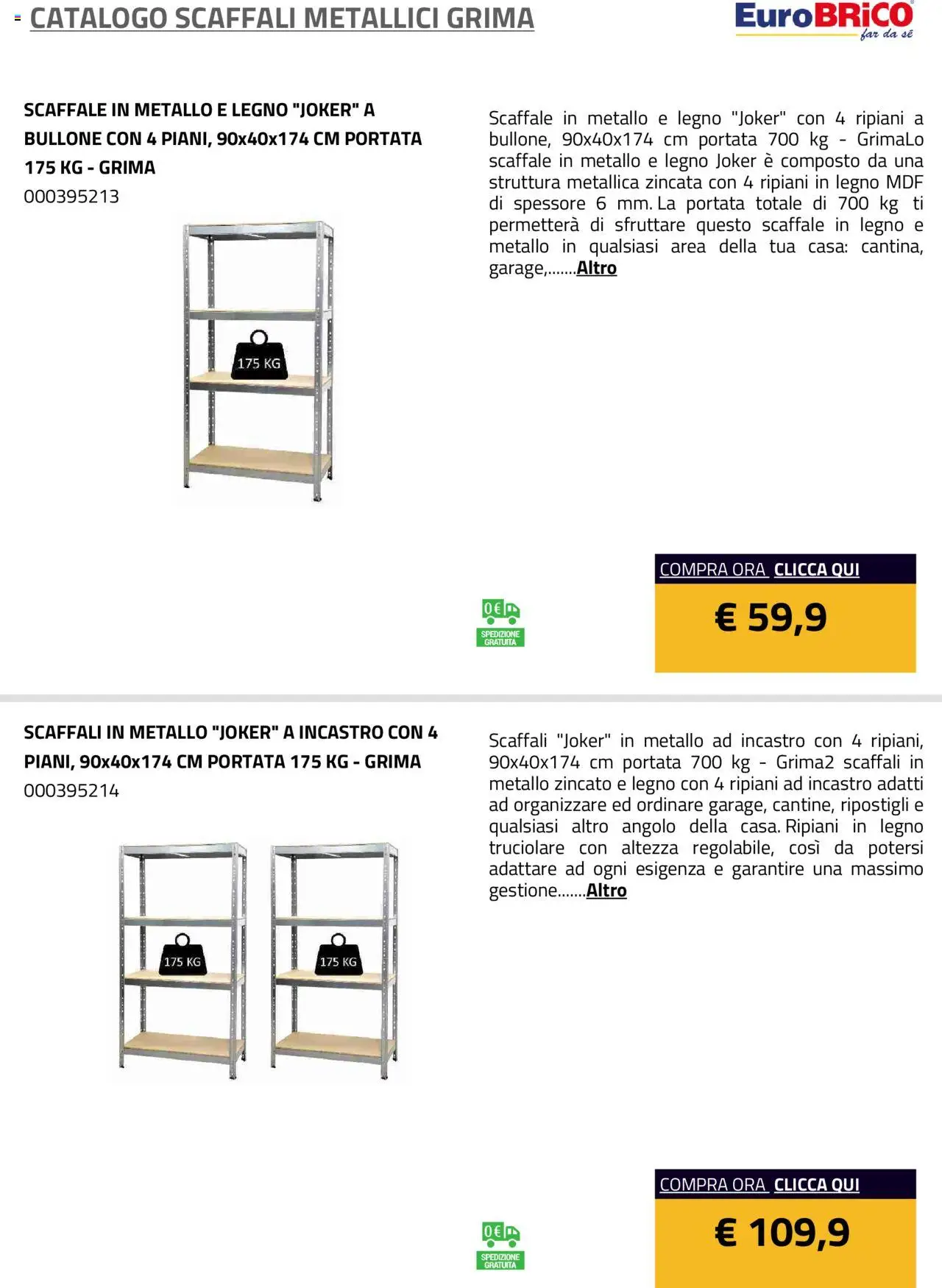 Eurobrico Scaffali metallici Grima catalogo - pagina 15 - valido dal 23/07/2025