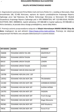 Podgląd Makro Gazetka - Regulamin akcji Teekanne ważny od 05.08.2025