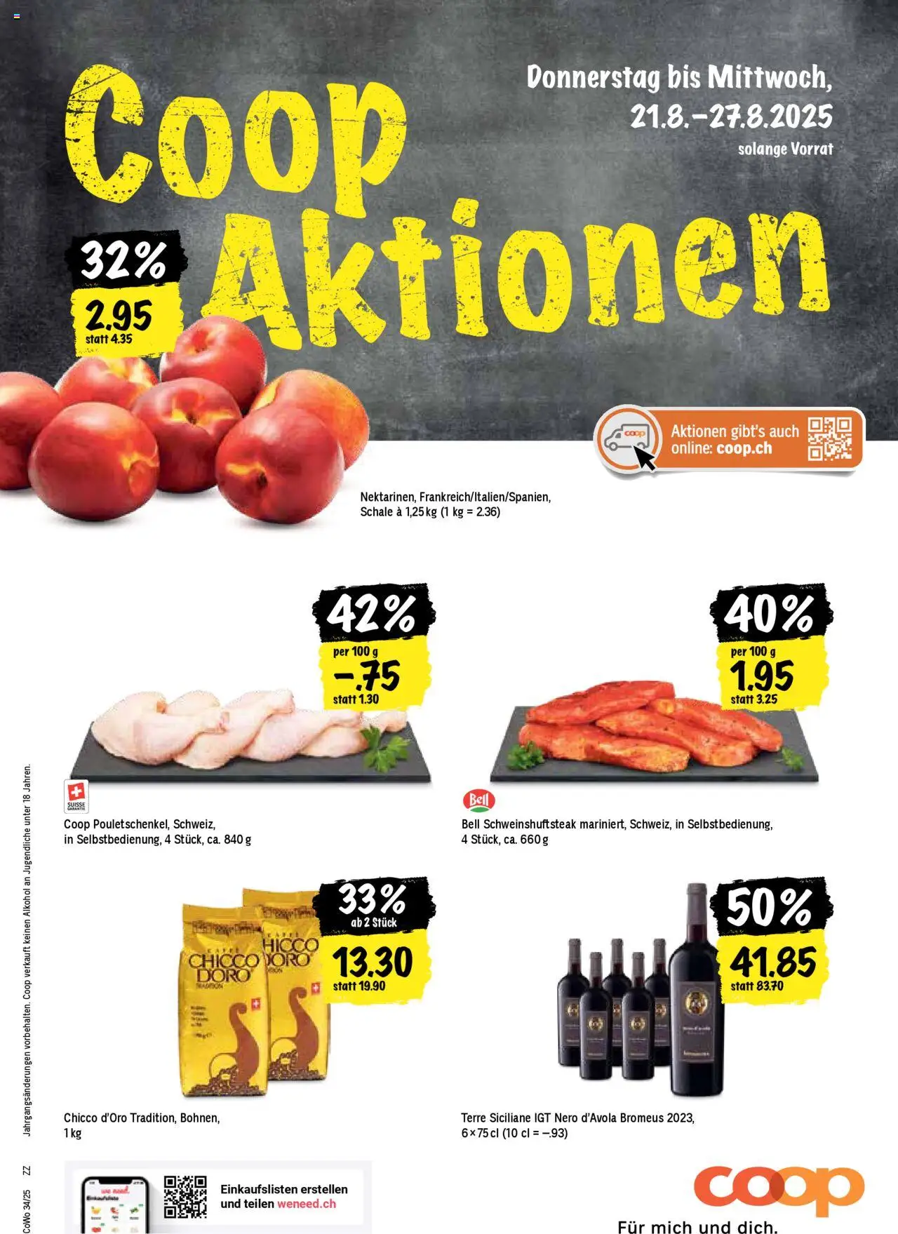 Coop Aktionen - Seite 1- gültig ab 21.08.2025