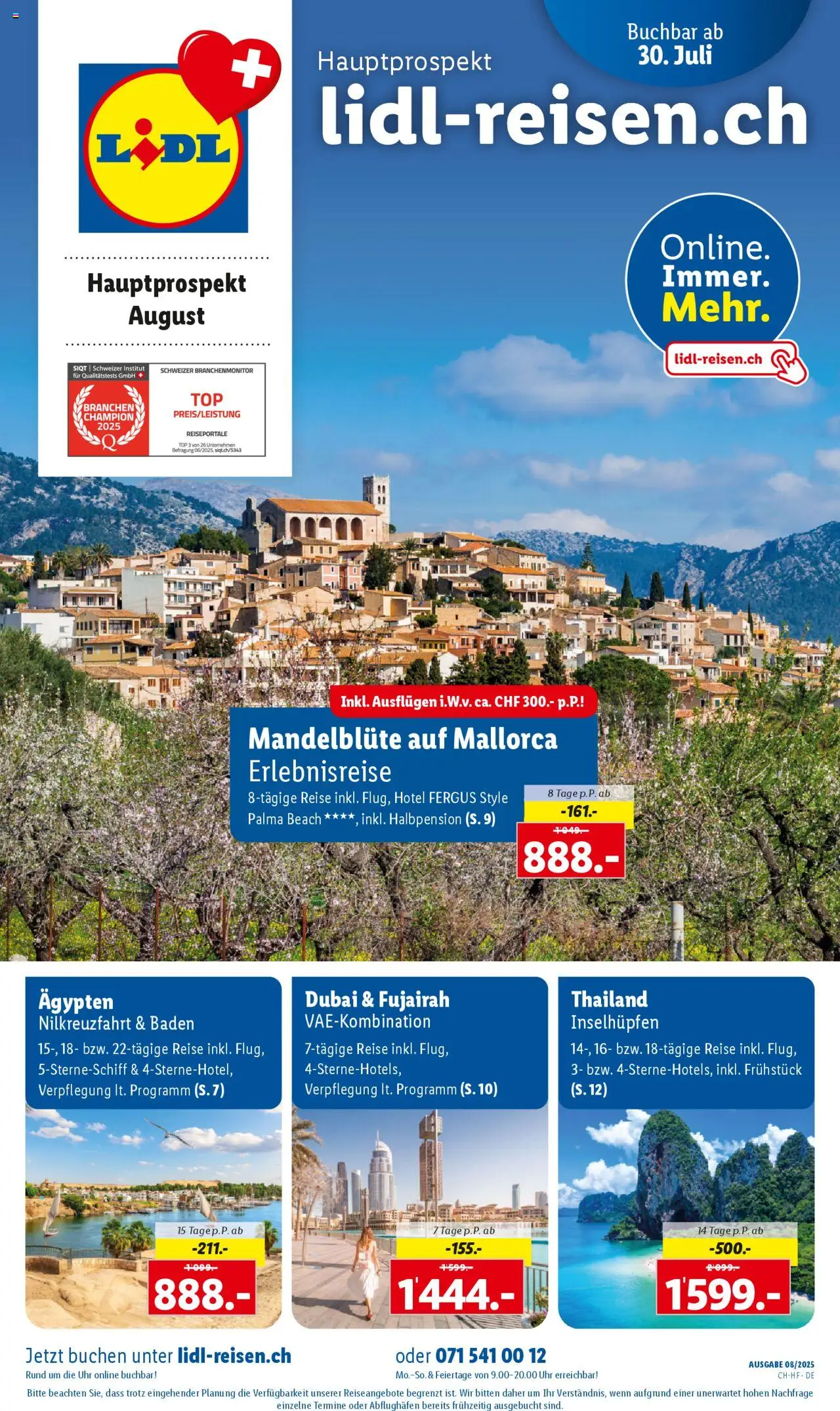 Lidl Aktionen Reisen August - Seite 1- gültig ab 30.07.2025