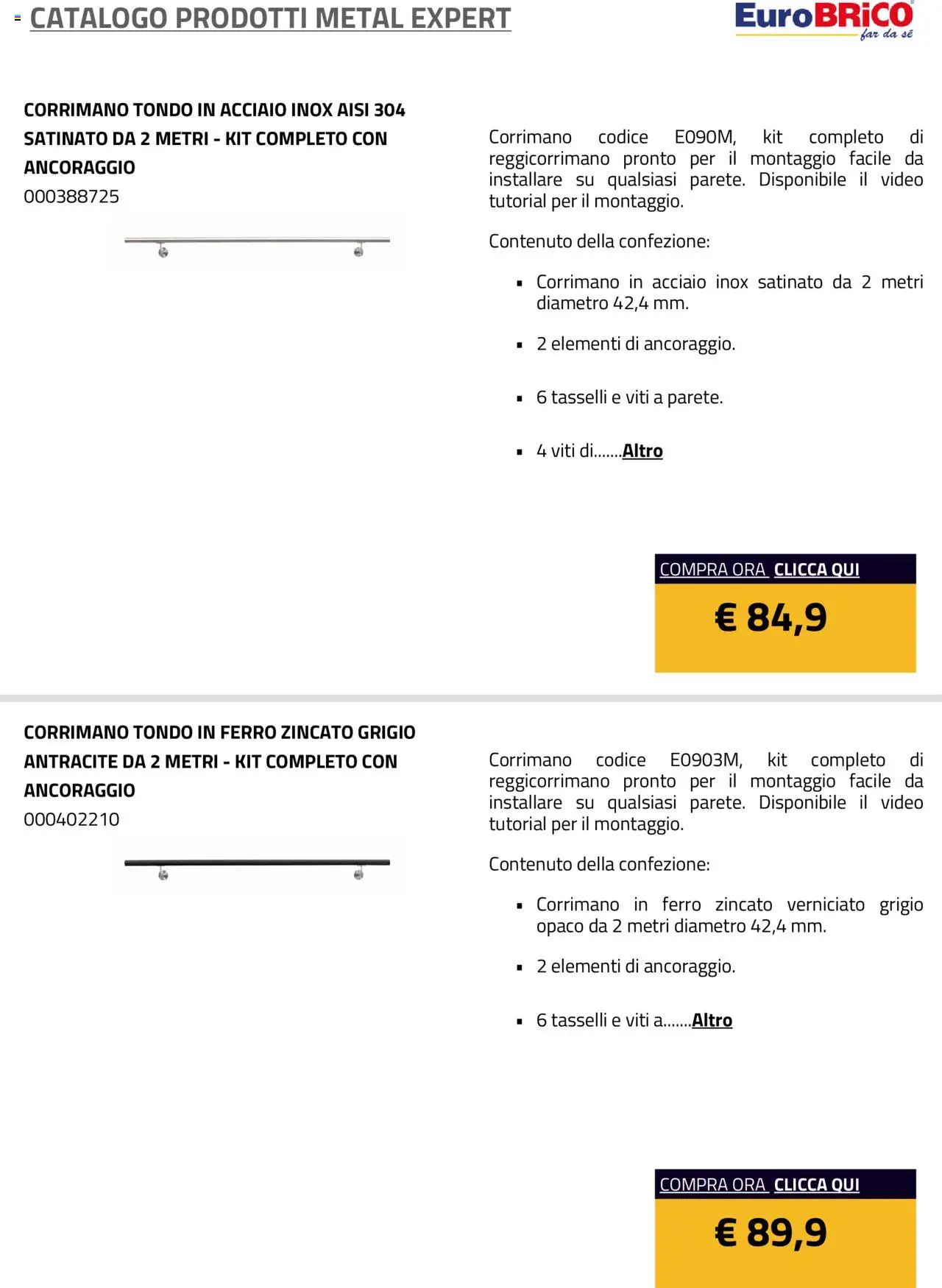 Eurobrico Prodotti Metal Expert catalogo - pagina 2 - valido dal 23/07/2025