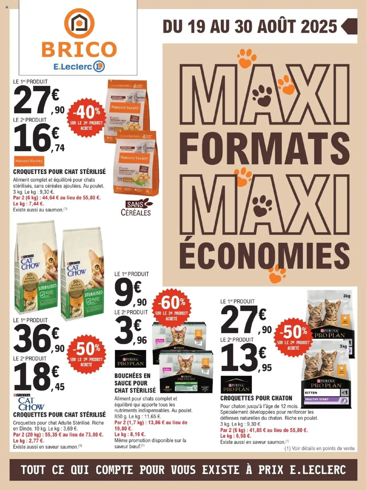 Brico E.Leclerc catalogue Maxi formats maxi économies - page 1 - valable à partir du 19/08/2025