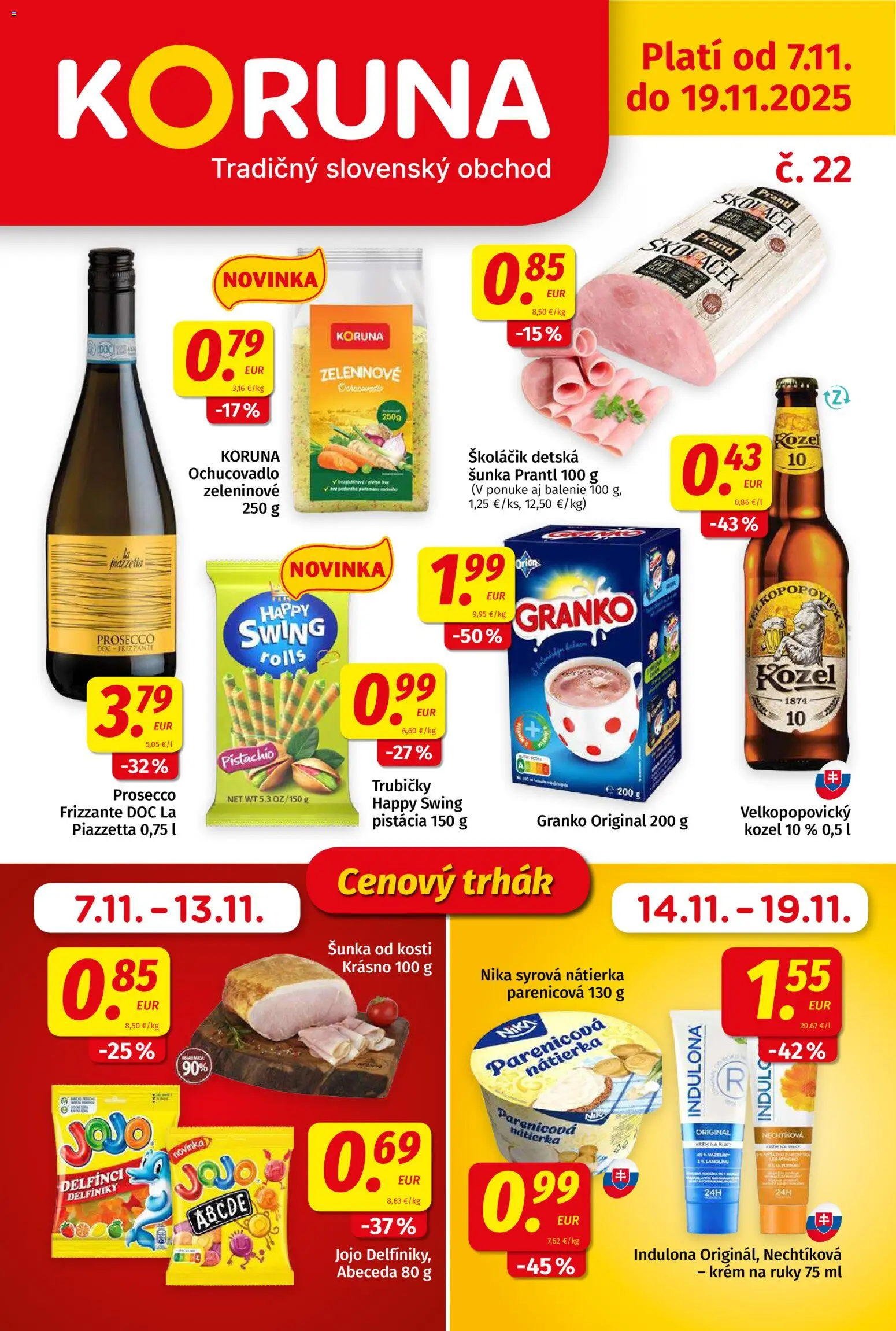 Koruna leták - strana 1- platný od 07.11.2025