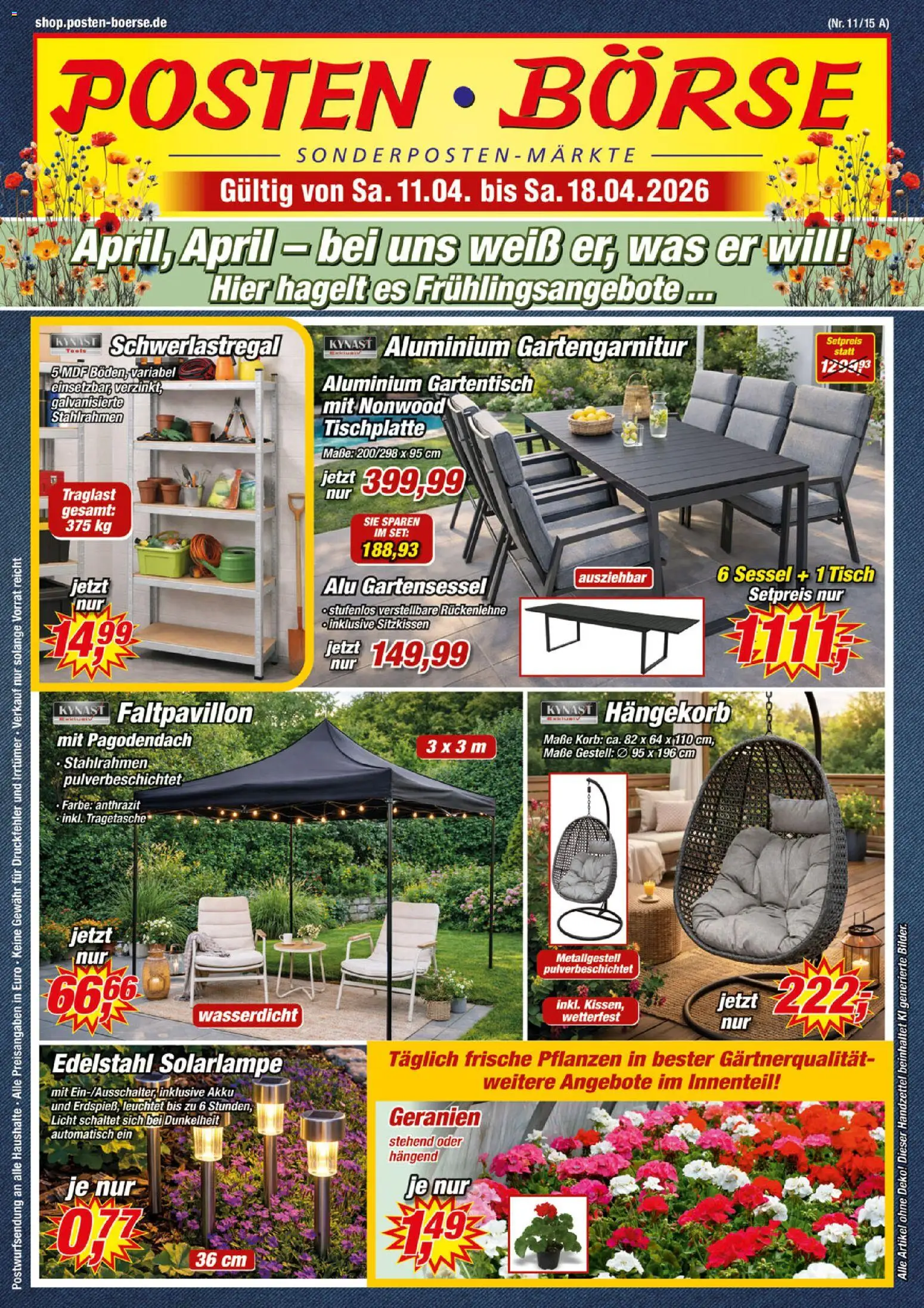 Posten Börse Prospekt 	 - Seite 1 - gültig ab 11.04.2026