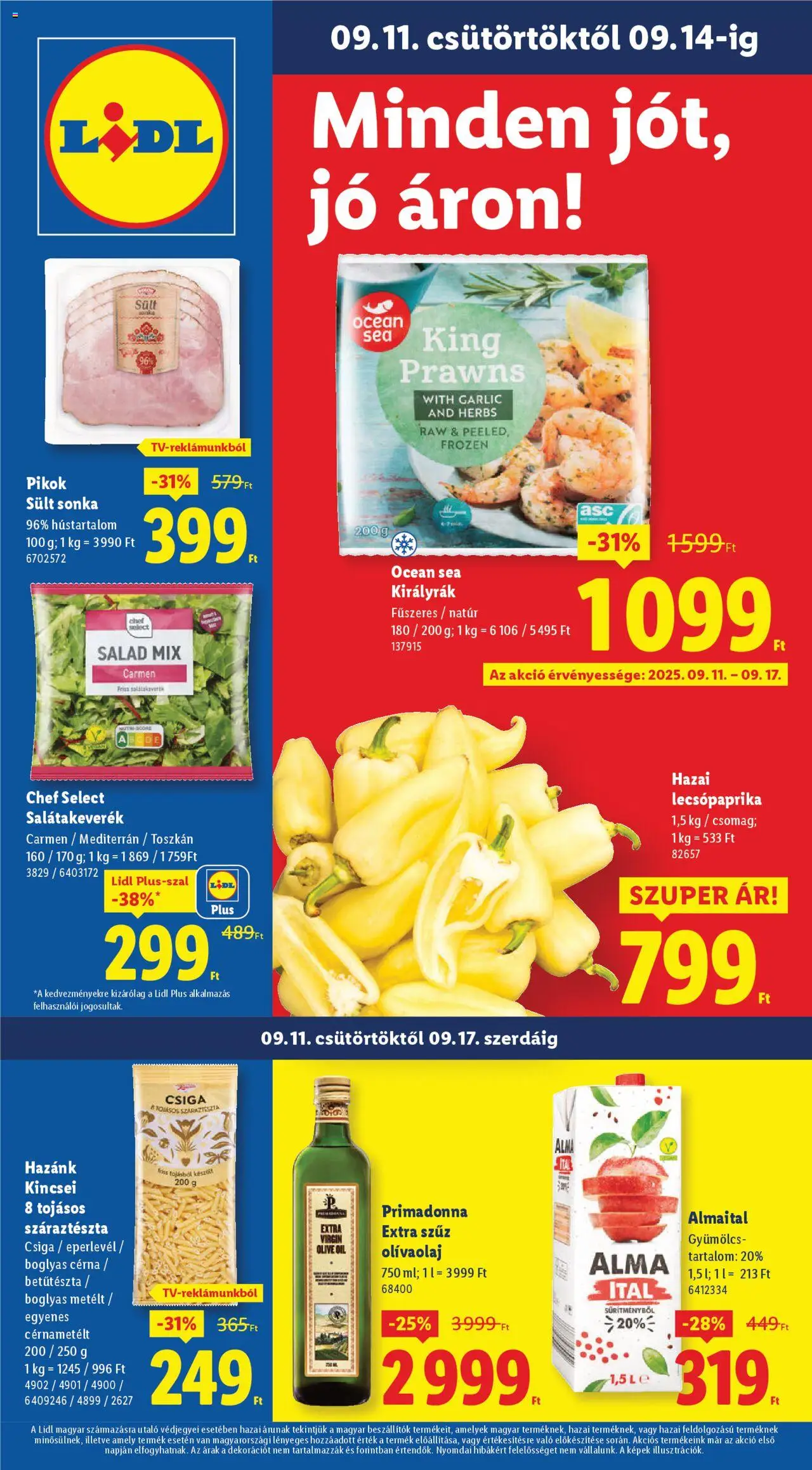 Lidl Akciós újság - 1oldal - érvényes 2025.09.11.-tól