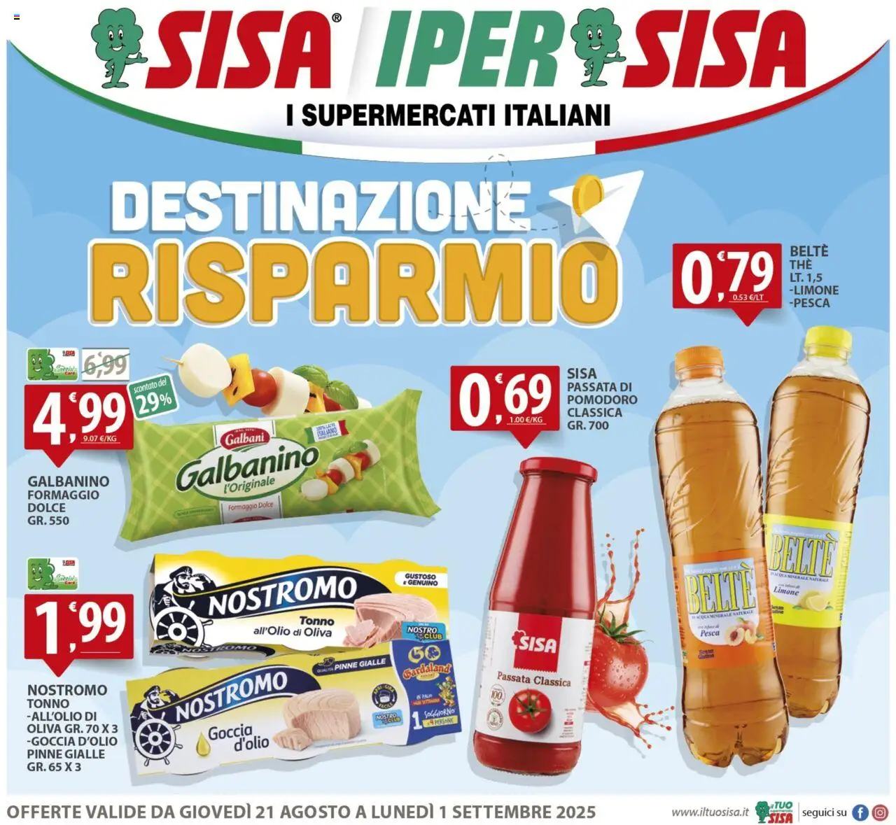 Volantino SISA	 - pagina 1 - valido dal 21/08/2025