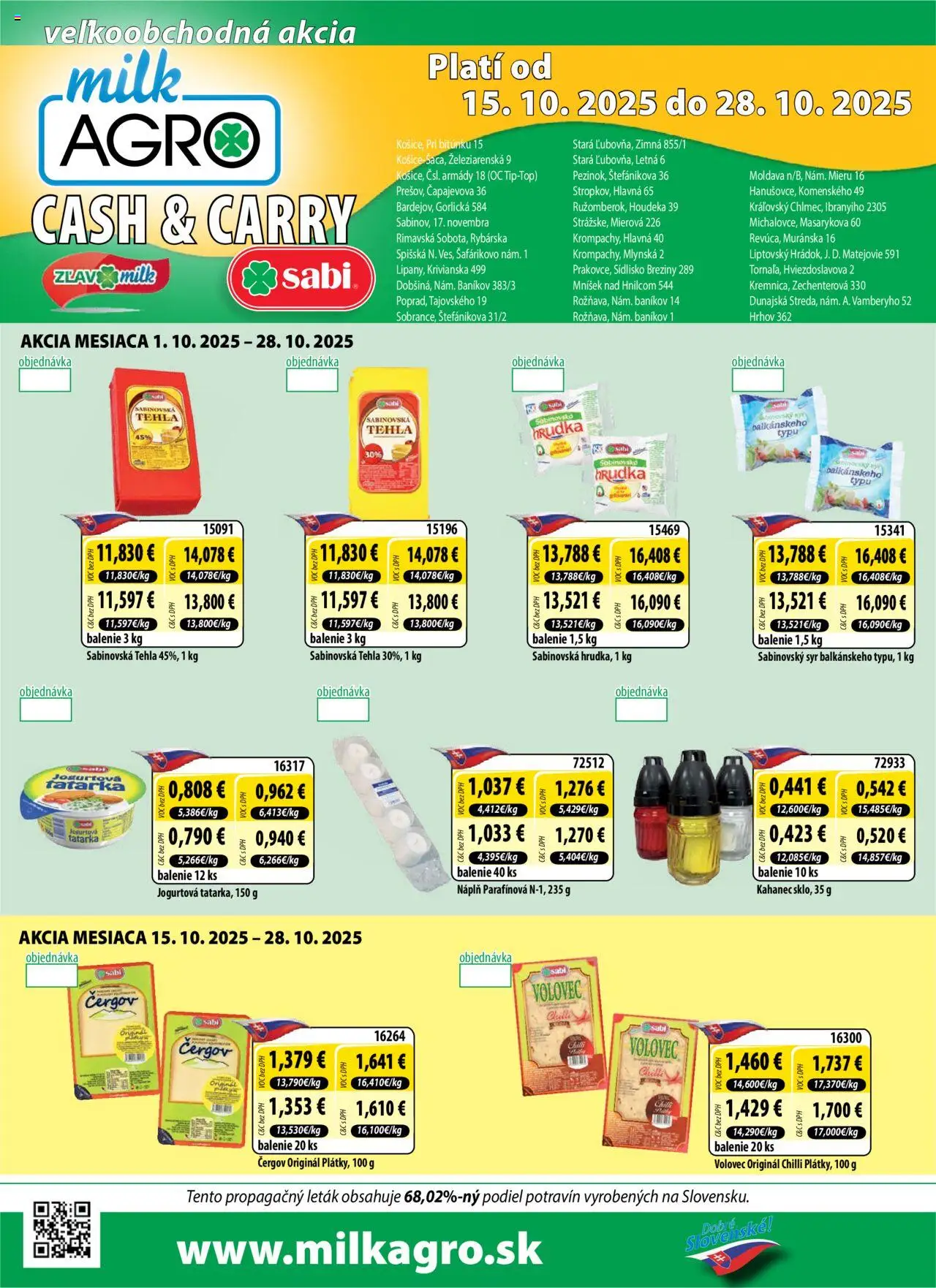 Milk Agro Cash & Carry - strana 1- platný od 15.10.2025