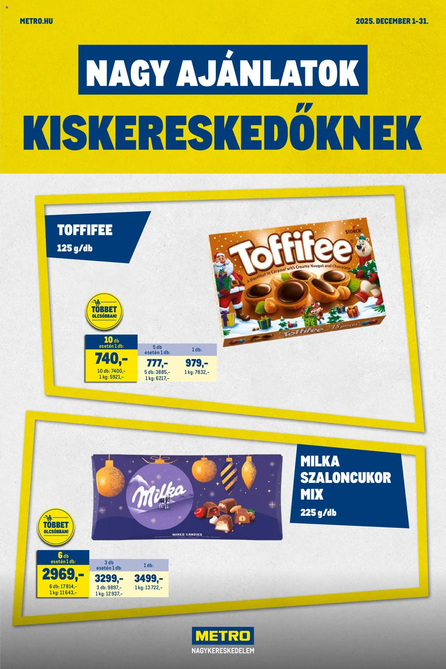 Metro - Nagy Ajánlatok Kiskereskedőknek - 1oldal - érvényes 2025.12.01.-tól