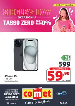 Anteprima Comet Single's Day catalogo valida dal 07/11/2025
