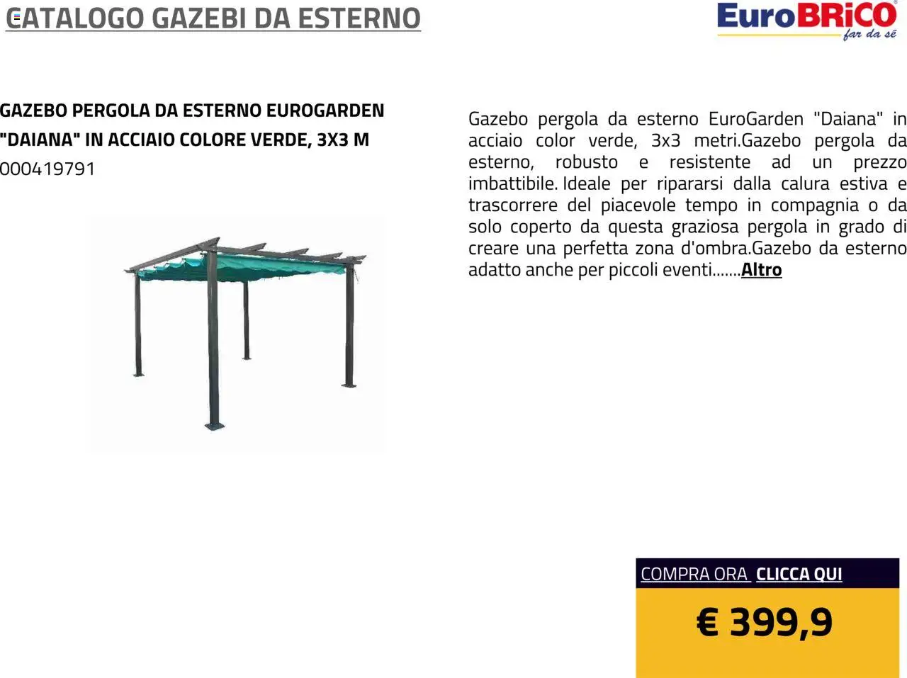 Eurobrico Gazebi da esterno catalogo - pagina 26 - valido dal 23/07/2025