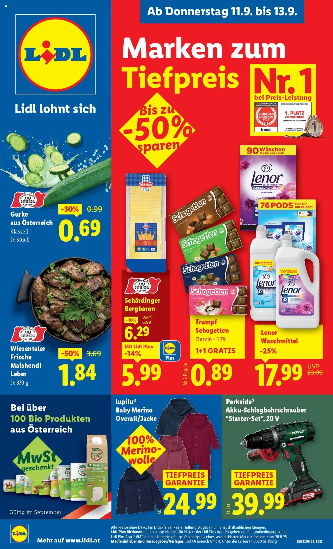 Lidl Flugblatt - Seite 1- gültig ab 11.09.2025