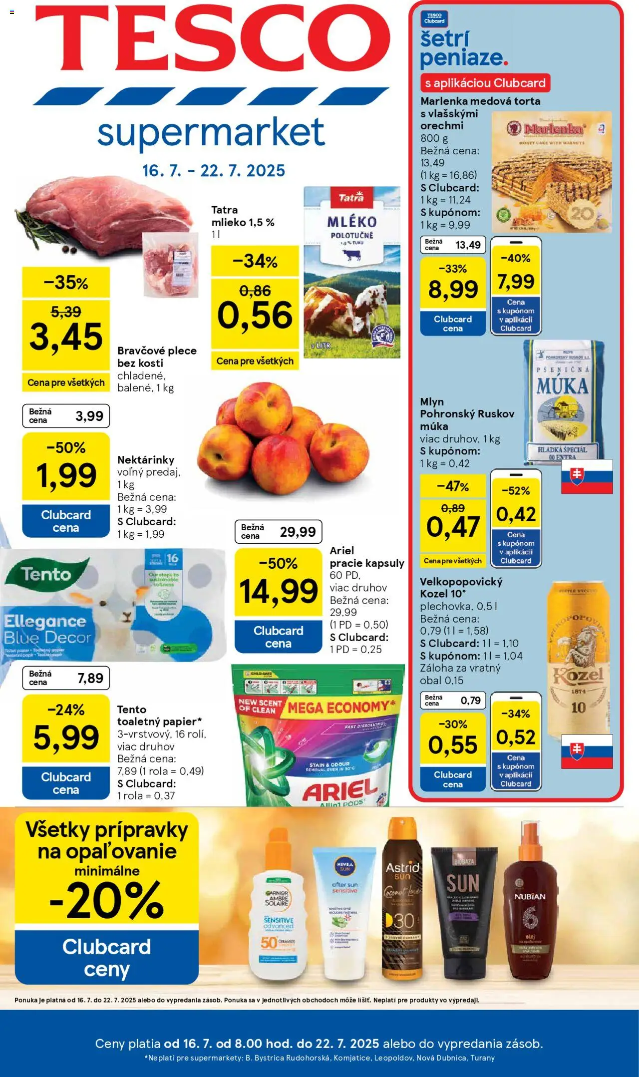 Tesco Supermarket - leták - strana 1- platný od 16.07.2025