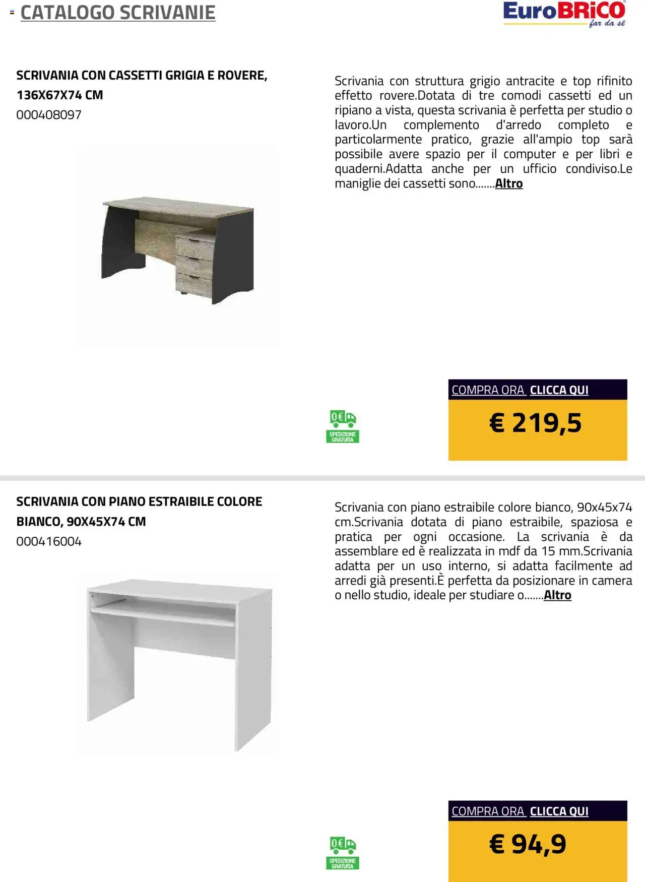 Eurobrico Scrivanie catalogo - pagina 17 - valido dal 23/07/2025