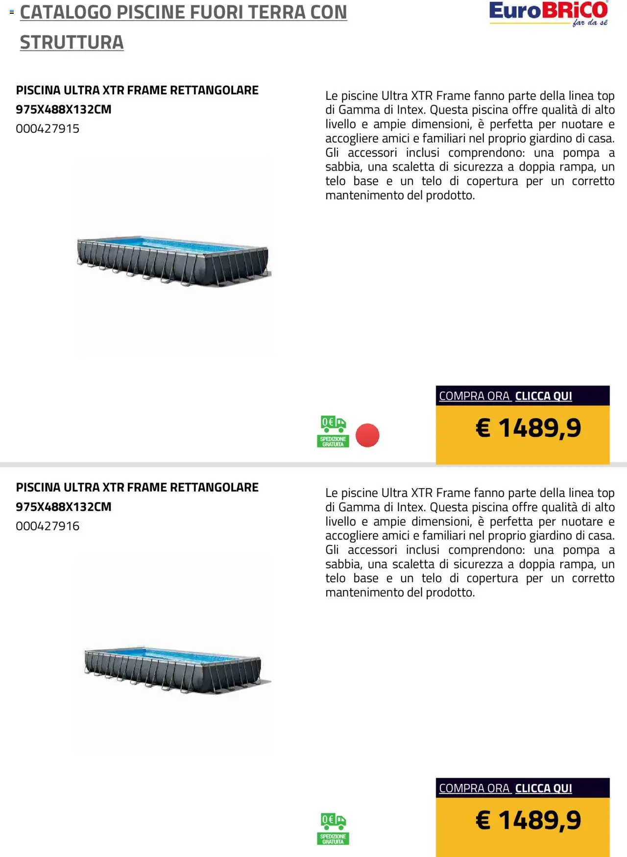Eurobrico Piscine Fuori Terra con Struttura catalogo - pagina 18 - valido dal 23/07/2025