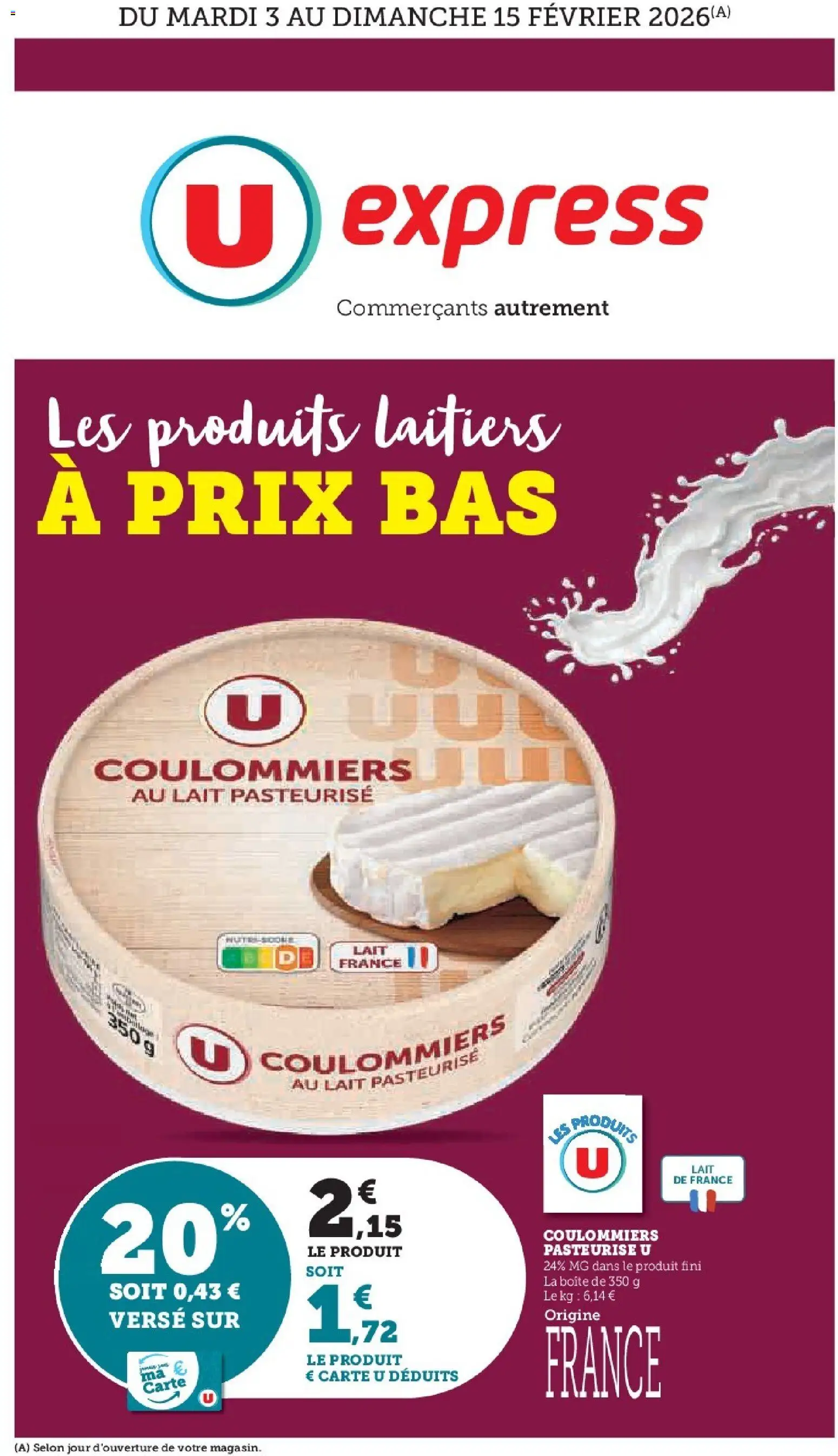 U Express catalogue - page 1 - valable à partir du 03/02/2026
