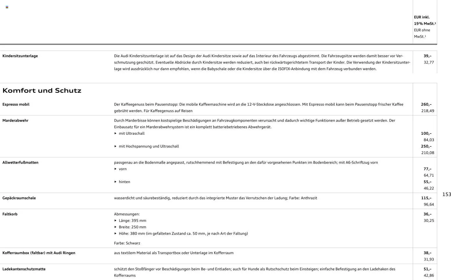 Audi A6 - Seite 153 - gültig ab 28.10.2025